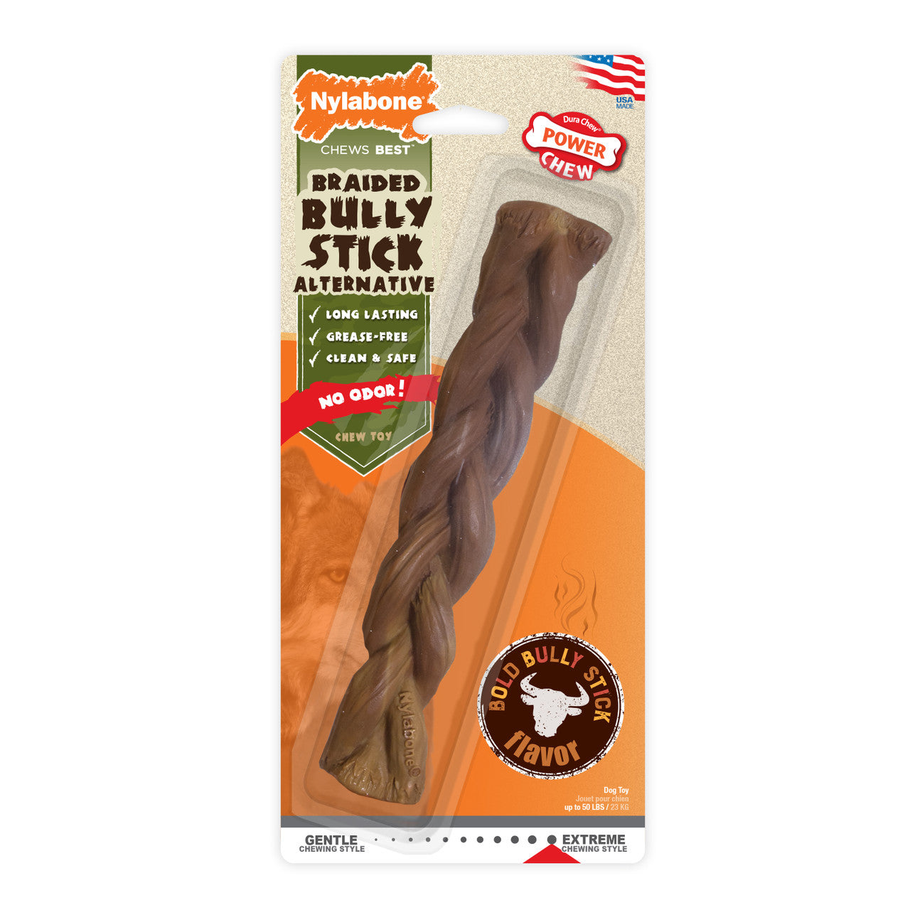 Nylabone Power Chew Alternative Braided Bully Braid Stick Bully Stick Large/Giant (1 Count)