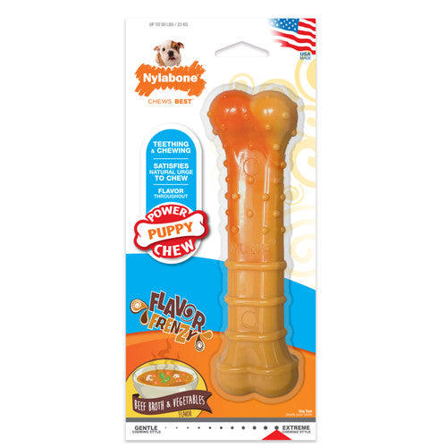 Nylabone Puppy Power Textured Nylon Chew Toy Bone Large/Giant (1 Count) - Dog