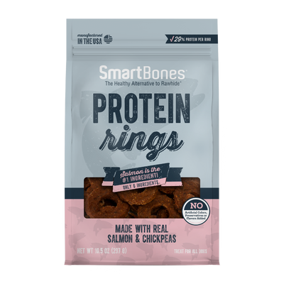 SmartBones Protein Rings Dog Treat Salmon & Chickpea 10.5 oz 892383005594