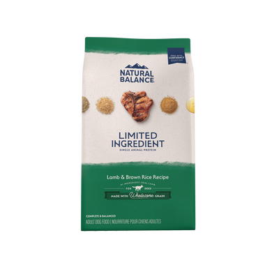 Natural Balance Pet Foods Limited Ingredient Dry Dog Food Lamb & Brown Rice 24 lb 723633014465