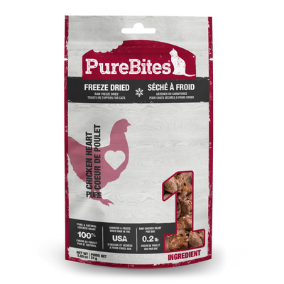 PureBites Freeze-Dried Cat Treats Chicken Heart 1.09 oz 878968003582