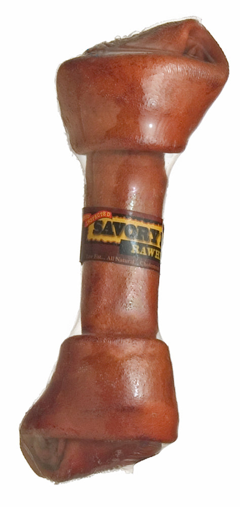 Savory Prime Supreme Knotted Rawhide Bones Bulk Beef 8-9 in 810359002095