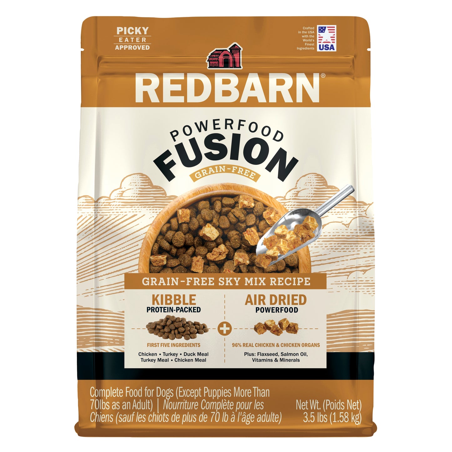Redbarn Pet Products Powerfood Fusion Grain Free Dry Dog Food Sky Mix Chicken 3.5 lb 785184120859