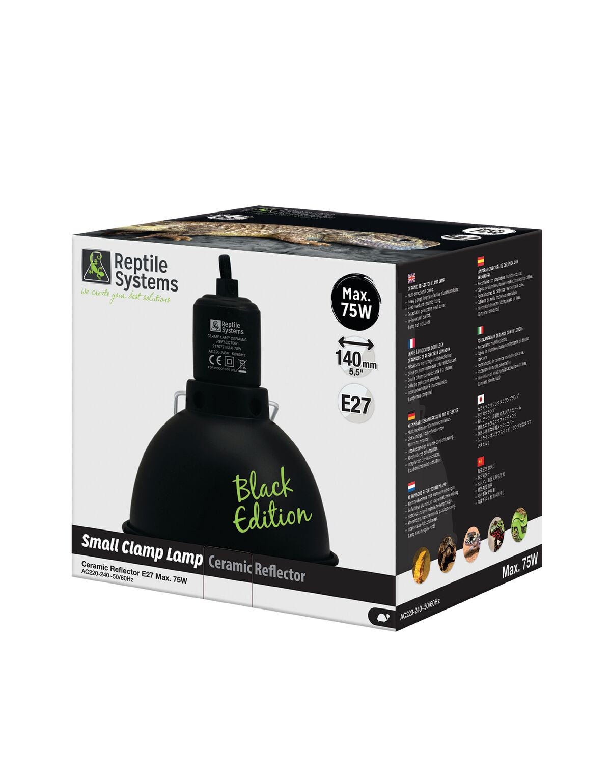 Reptile Systems Clamp Lamp Ceramic Reflector Black Edition Small 3443982200506