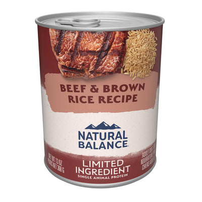 Natural Balance Pet Foods Limited Ingredient Canned Dog Food Beef & Brown Rice 12ea/13 oz 723633014267