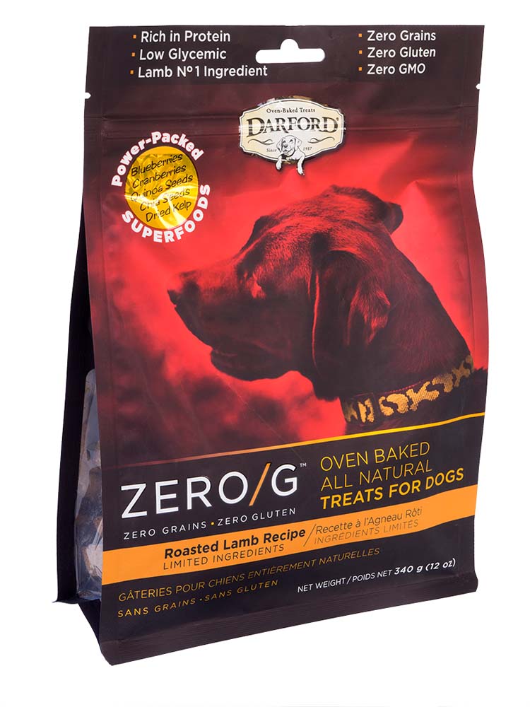 Darford Zero/G MINIS Oven Baked Dog Treats Roasted Lamb Recipe Regular Roasted Lamb Recipe 12 oz 064863034602