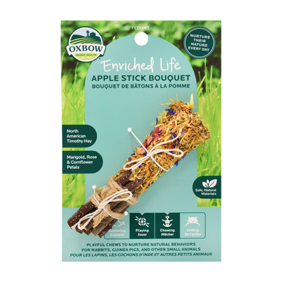 Oxbow Animal Health Enriched Life Apple Stick Bouquet Small Chew One Size - Small - Pet