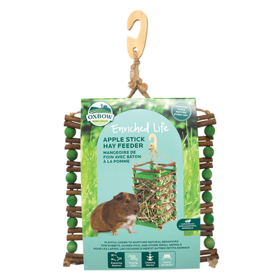 Oxbow Animal Health Enriched Life Apple Stick Hay Feeder Small Toy Brown/Green One Size - Small - Pet