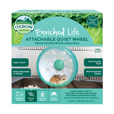 Oxbow Animal Health Enriched Life Attachable Small Quiet Wheel 6.9in - Small - Pet