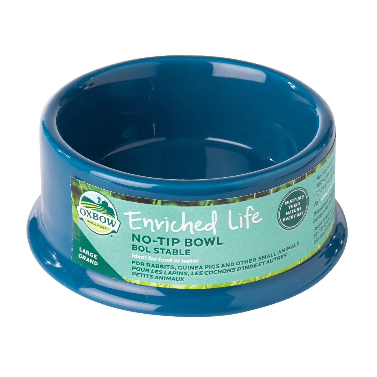 Oxbow Animal Health Enriched Life No Tip Small Animal Bowl Blue LG