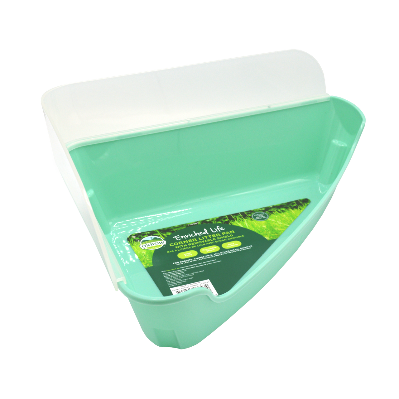 Oxbow Elife Corner Litter Pan with Removable Shield 744845966434