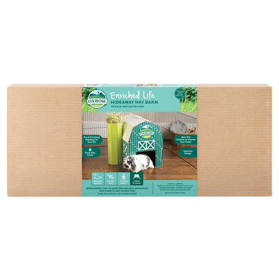 Oxbow Animal Health Enriched Life Small Hideaway Hay Barn White/Green One Size - Small - Pet