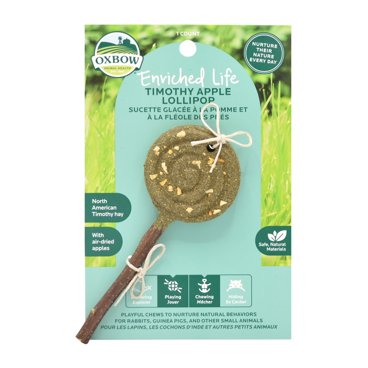 Oxbow Animal Health Enriched Life Timothy Lollipop Apple Small Animal Chew One Size
