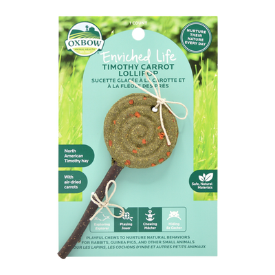 Oxbow Animal Health Enriched Life Timothy Lollipop Carrot Small Chew One Size - Small - Pet
