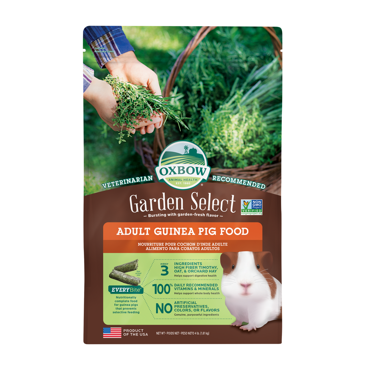 Oxbow Animal Health Garden Select Adult Guinea Pig Food 4lb