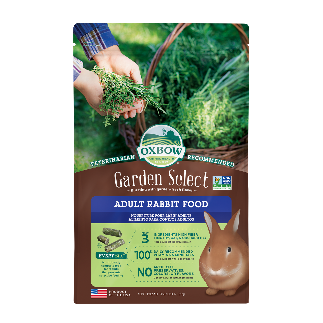 Oxbow Animal Health Garden Select Adult Rabbit Food 4lb