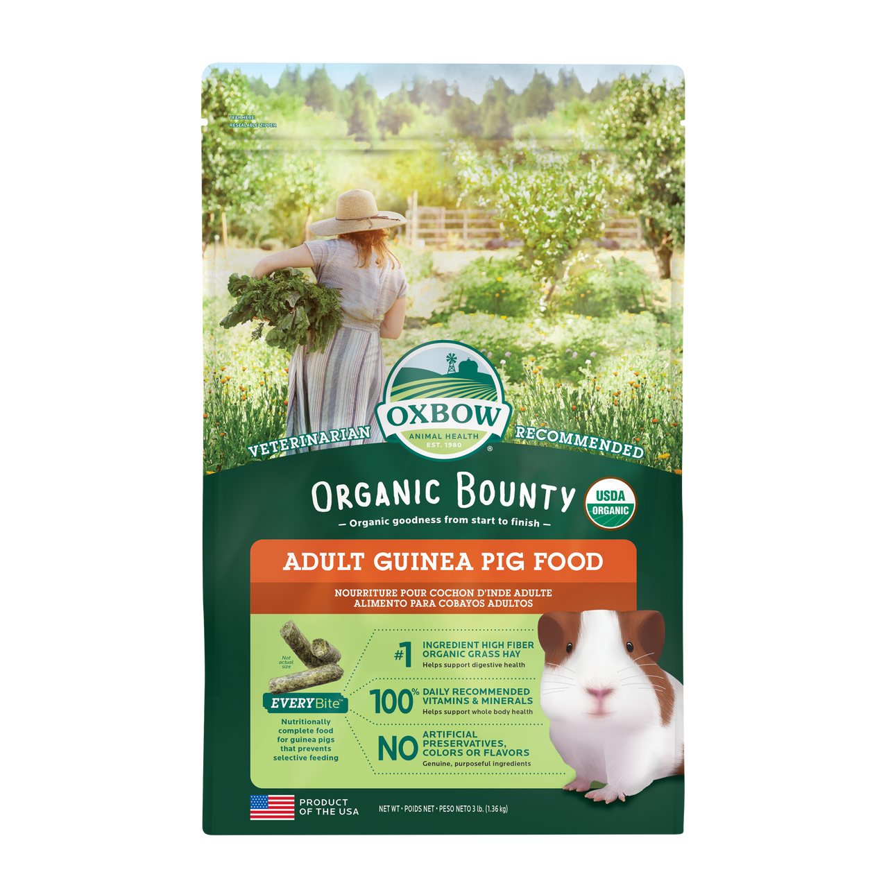 Oxbow Animal Health Organic Bounty Adult Guinea Pig Food 3lb