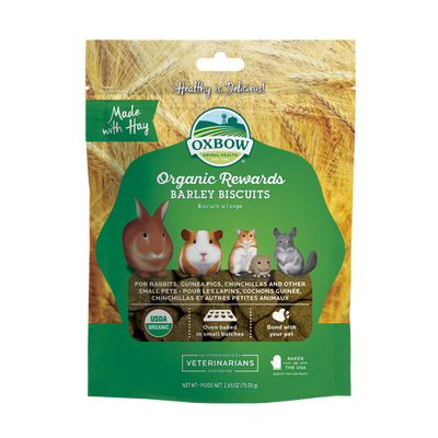 Oxbow Animal Health Organic Rewards Barley Biscuits Small Treat 2.65oz - Small - Pet