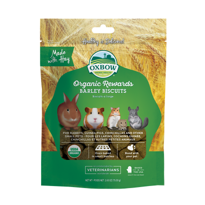 Oxbow Animal Health Organic Rewards Barley Biscuits Small Animal Treat 2.65oz