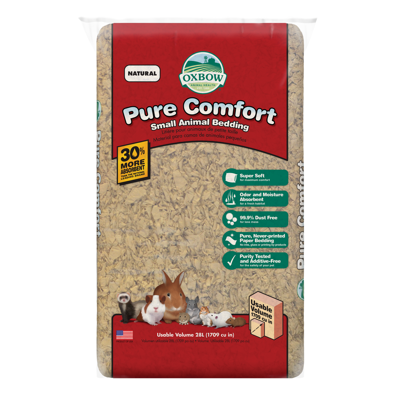 Oxbow Animal Health Pure Comfort Small Animal Bedding Natural 28L