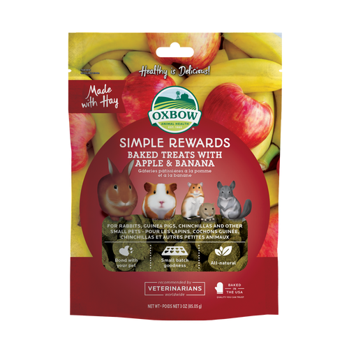 Oxbow Animal Health Simple Rewards Baked Small Treats w/Apple & Banana 3oz - Small - Pet