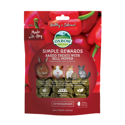 Oxbow Animal Health Simple Rewards Baked Small Treats w/Bell Pepper 3oz - Small - Pet