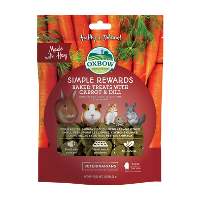 Oxbow Animal Health Simple Rewards Baked Small Animal Treats w/Carrot & Dill 3oz