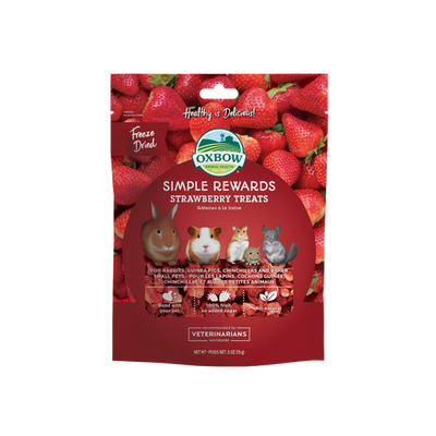 Oxbow Animal Health Simple Rewards Freeze Dried Strawberry Small Treats.5oz - Small - Pet