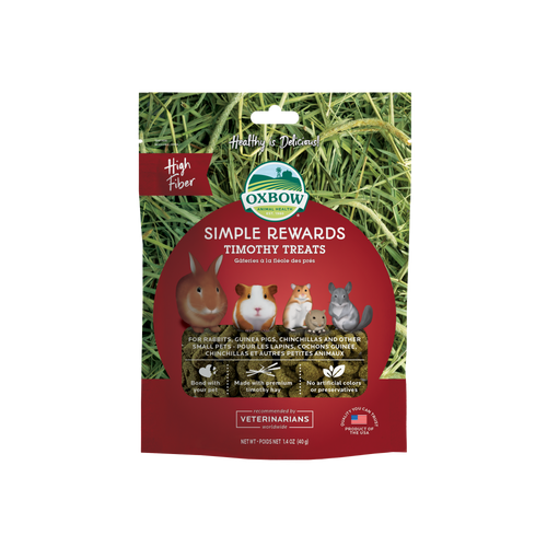 Oxbow Animal Health Simple Rewards High Fiber Timothy Small Treats 1.4oz - Small - Pet