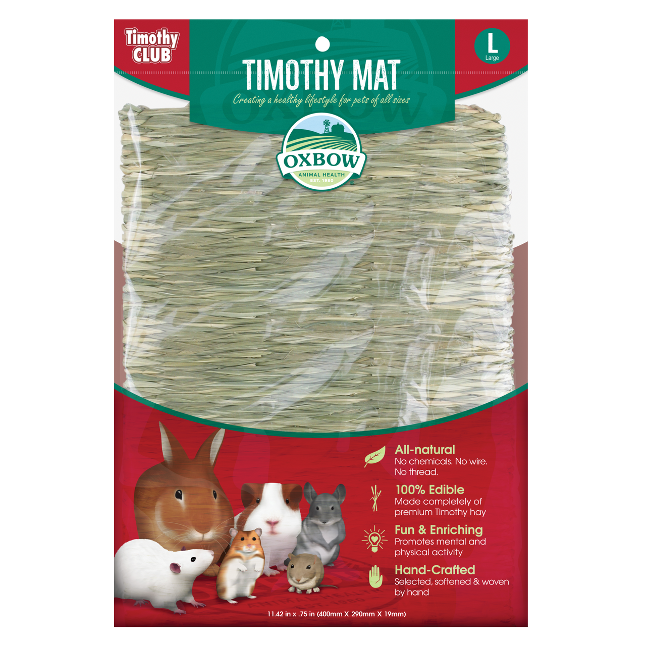 Oxbow Animal Health Timothy CLUB Timothy Hay Small Animal Mat LG