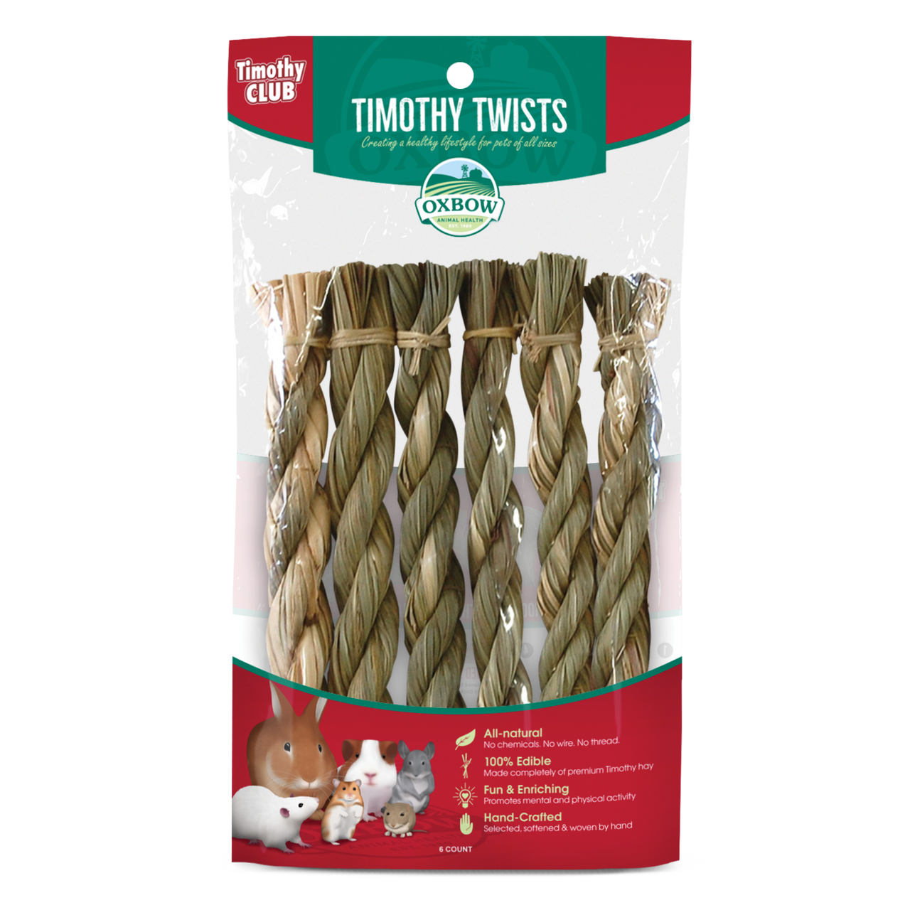 Oxbow Animal Health Timothy CLUB Timothy Hay Twists Small Animal Treat One Size