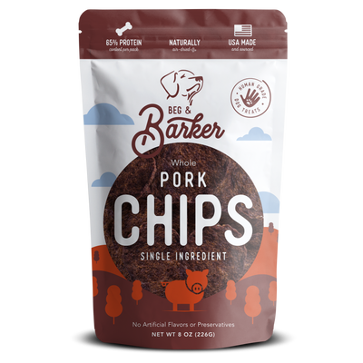 Beg & Barker Pork Heart Chips Dog Treats 8 oz 850015093401