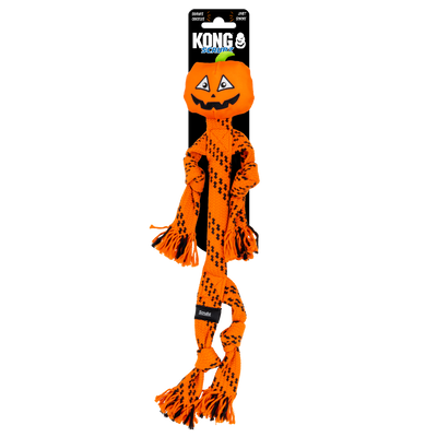 KONG Halloween Scrubz Jack-o-Lantern Dog Toy Orange Medium 035585492186