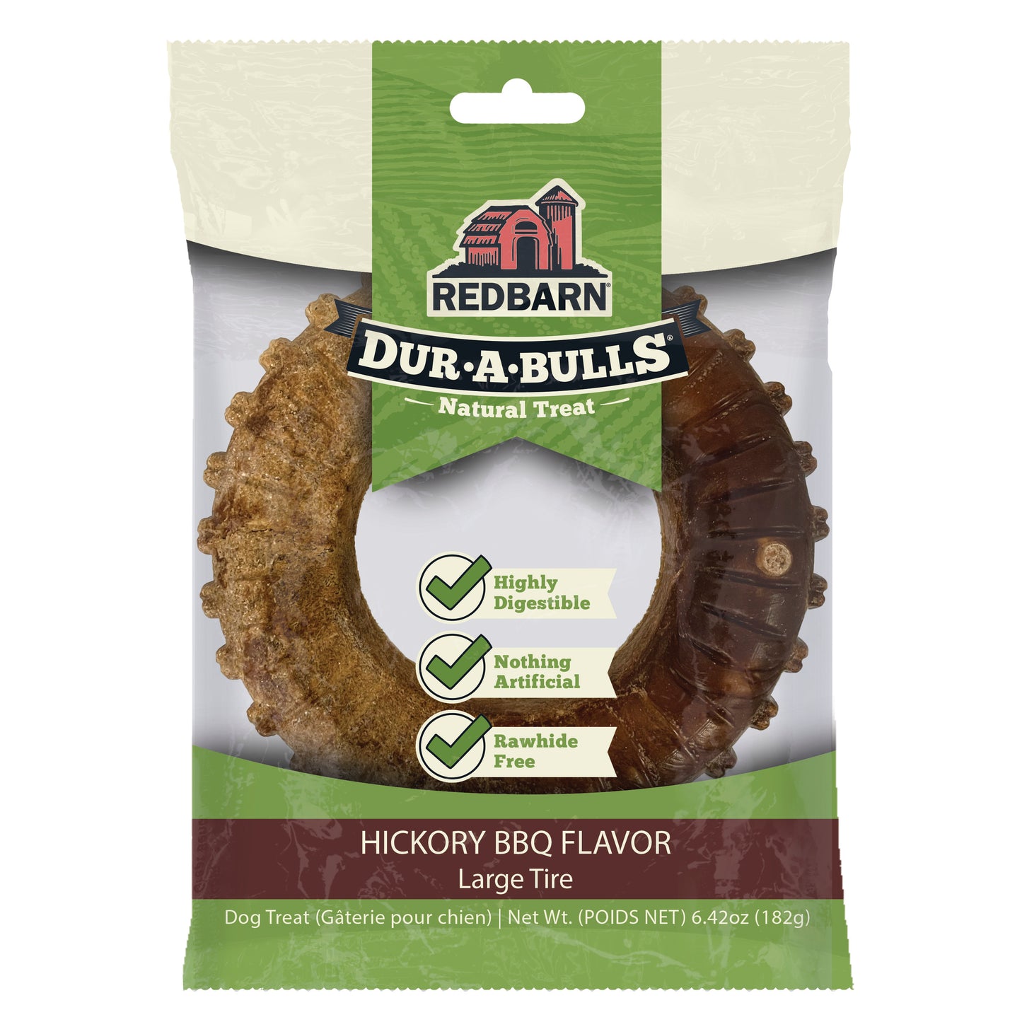 Redbarn Pet Products Dur-A-Bulls Tire Hickory BBQ 14Ct, Large 785184011003