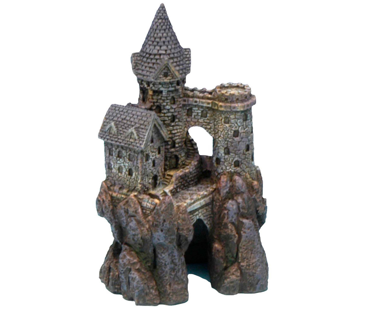 Penn-Plax Magic Castle Aquarium Ornament Brown/Grey 5.5in SM