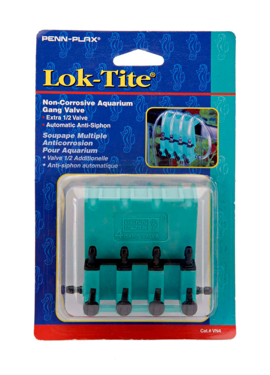 Penn-Plax Plastic Valve for Aquarium Pumps 4-Gang Green, Black