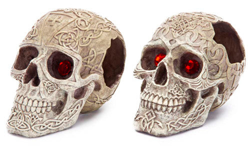 Penn - Plax Skull Gazer Aquarium Ornament Celtic & Tribal 5.5 in 2 pack