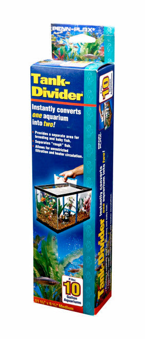 Penn - Plax Tank Divider Clear/Blue 10gal 11.37 X 9.62 in MD - Aquarium