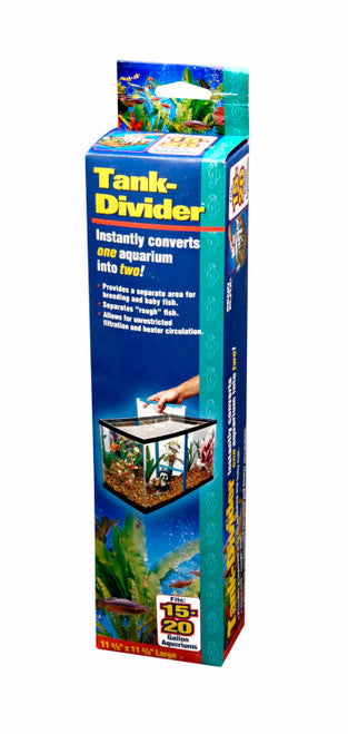 Penn - Plax Tank Divider Clear/Blue 15 - 20gal 11.37 X 11.37in LG - Aquarium