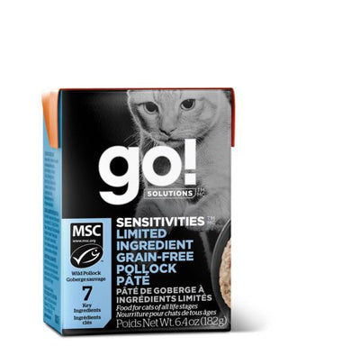 Petcurean GO! SENSITIVITIES LID Grain Free Pollock P?t Cat 24/6.4oz {L-1} 152305 815260005401