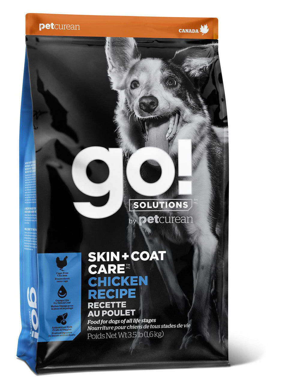 Petcurean Go Skin Coat Care Chicken Dog Food 3.5lb C 6 152208