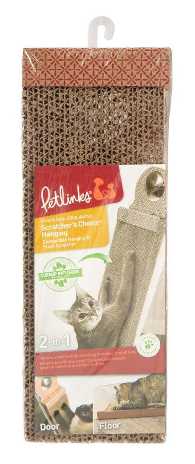 Petlinks Scratcher's Choice Hanging Corrugate Cat Scratcher With Infused Catnip