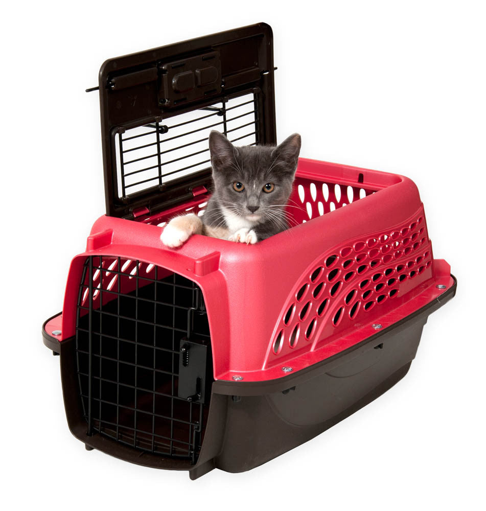 Petmate 2 Door Top Load Dog Kennel Hot Pink, Black 19 in