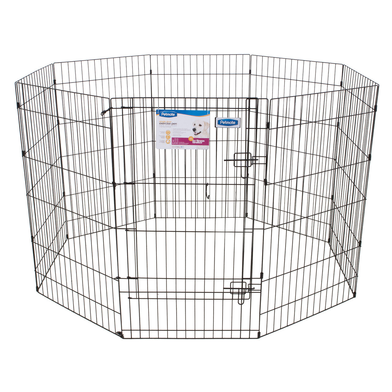 Petmate Exercise Pen with Door Black 42 in