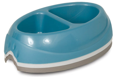 Petmate Ultra Double Diner Dog Bowl Lightweight Assorted LG