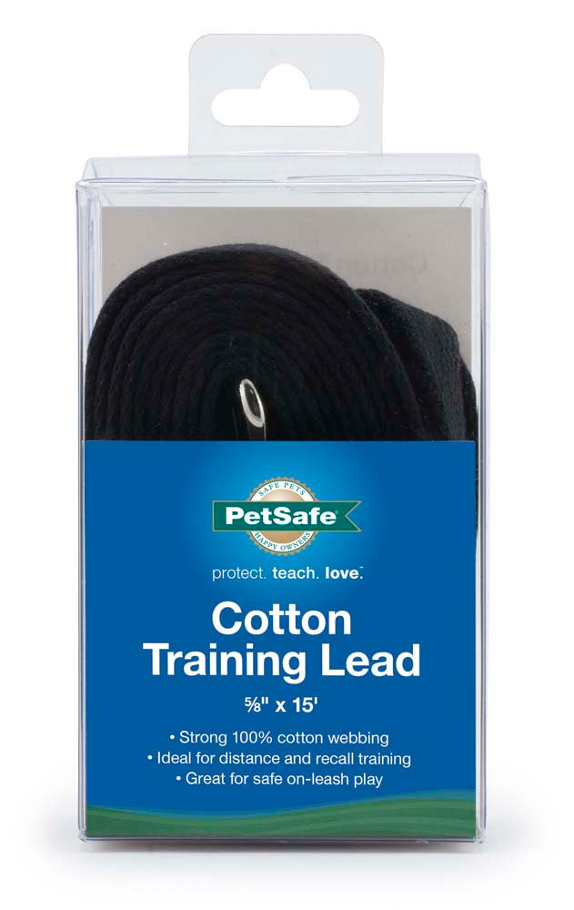 PetSafe Cotton Training Leash Black 5/8 in x 15 ft