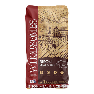Wholesomes Dry Dog Food Bison Meal & Rice 35 lb 034846700480
