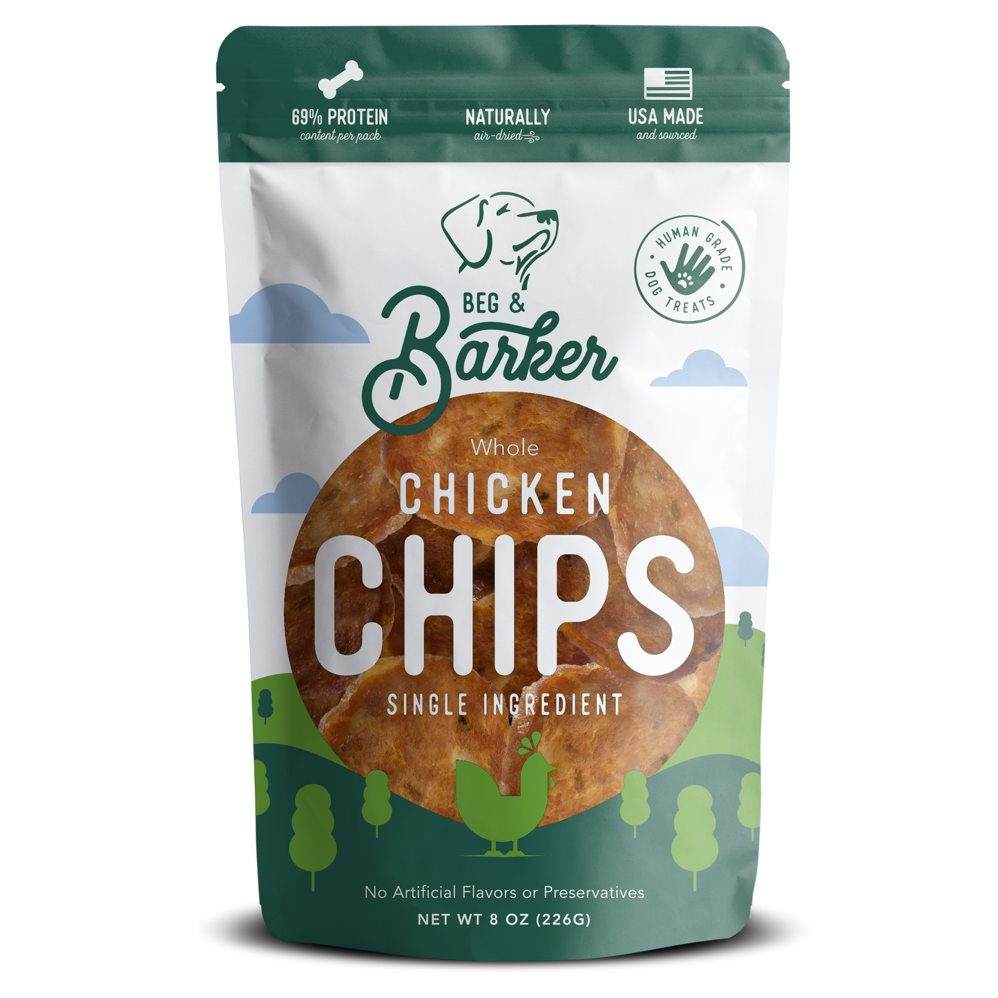 Beg & Barker Whole Chicken Chips Dog Treats 8 oz 850015093449