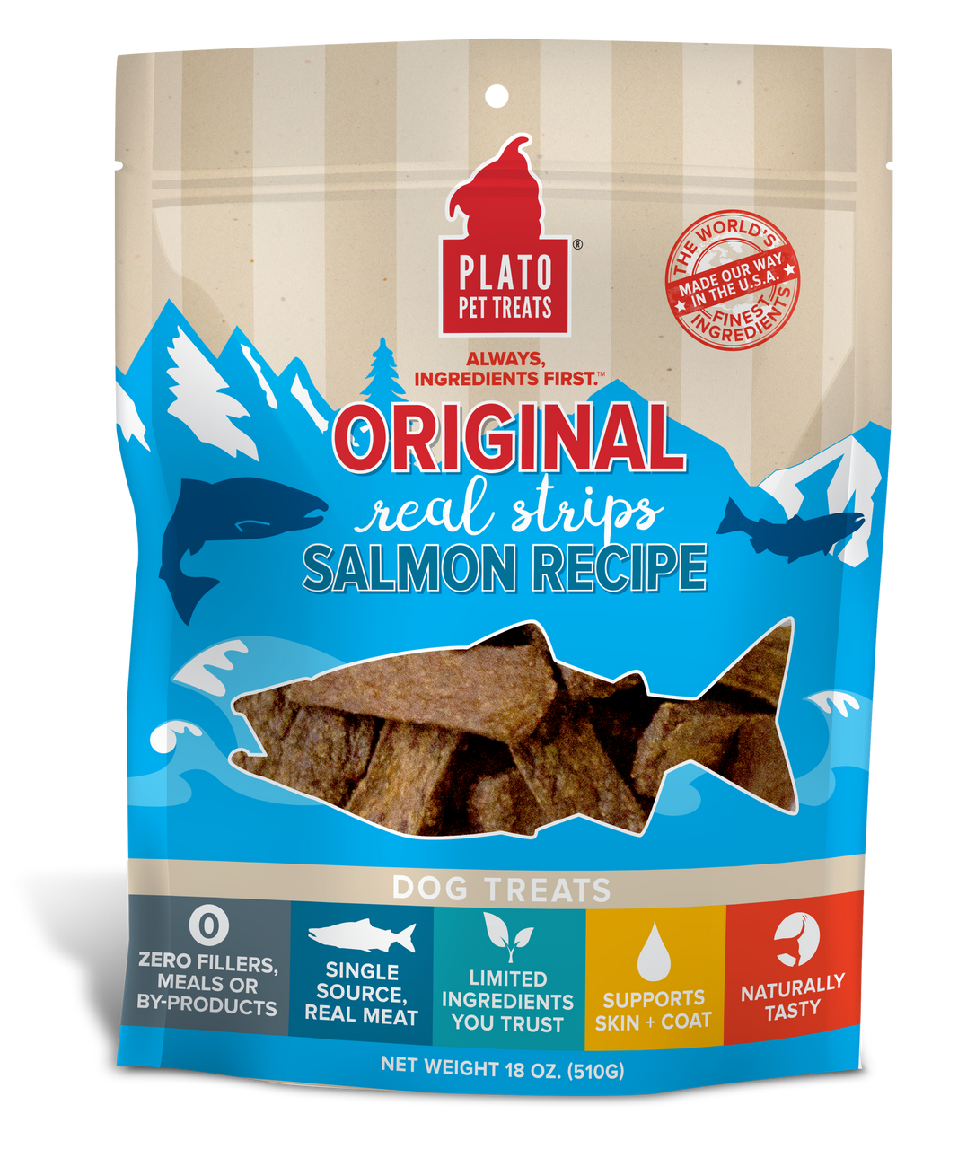 Plato Original Real Strips Salmon Recipe 18oz {L+1x} 595091 850002221503