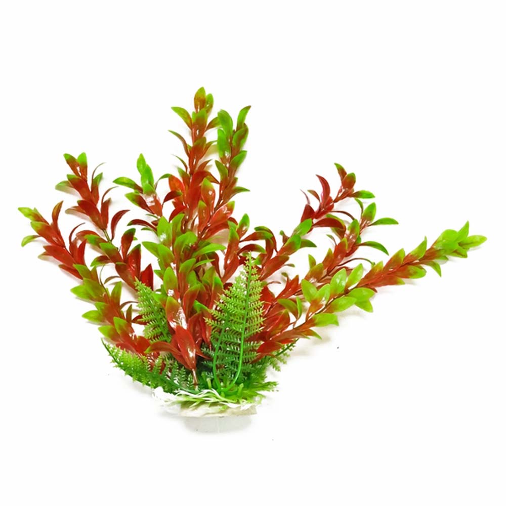 Aquatop Hygro Aquarium Plant with Weighted Base Green, Red 16 in 810281012414